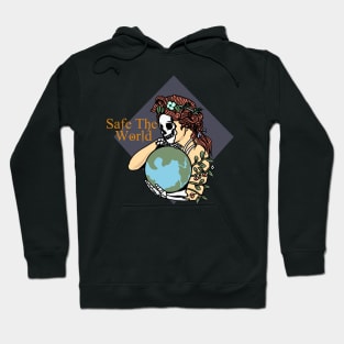 SAFE THE WORLD, Band merchandise, skull design, skate design Hoodie